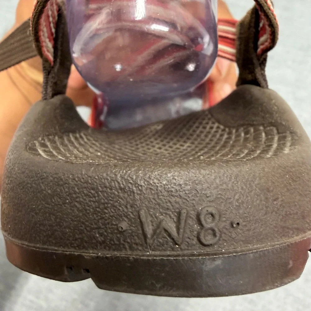 Chaco Z/2 Yampa Sandals Womens 8 Brown Red Double Strap Toe Loop Vibram Hiking